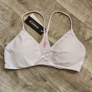 Zeraca Women's White Swim Bra
